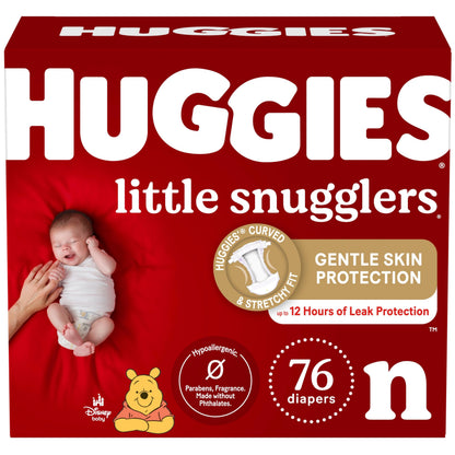 HUGGIES Newborn Diapers - HUGGIES Little Snugglers Disposable Baby Diapers, 84ct, Giga Pack