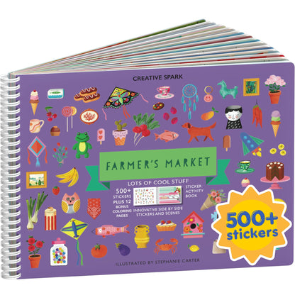 CUPKIN Animals Habitat 500+ Kids Sticker Book Toddler Airplane Travel Activity Coloring and Sticker Book, Road Trip Essentials, 12 Coloring Pages + 12 Scenes for Ages 2–8 Years