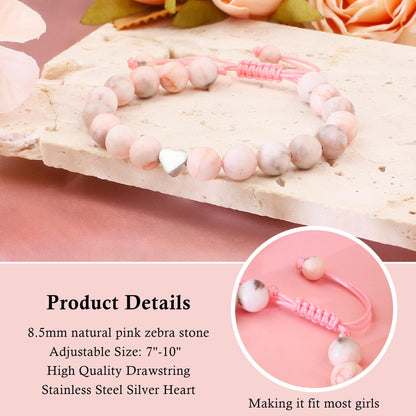 Sereney 5 Jahre altes Mädchen Geburtstagsgeschenkideen, verstellbares rosa-weißes Perlenarmband als Fünf-Jahres-5-Jahre-altes 5. Geburtstagsgeschenk für Teenager-Mädchen, Tochter, Nichte, Enkelin