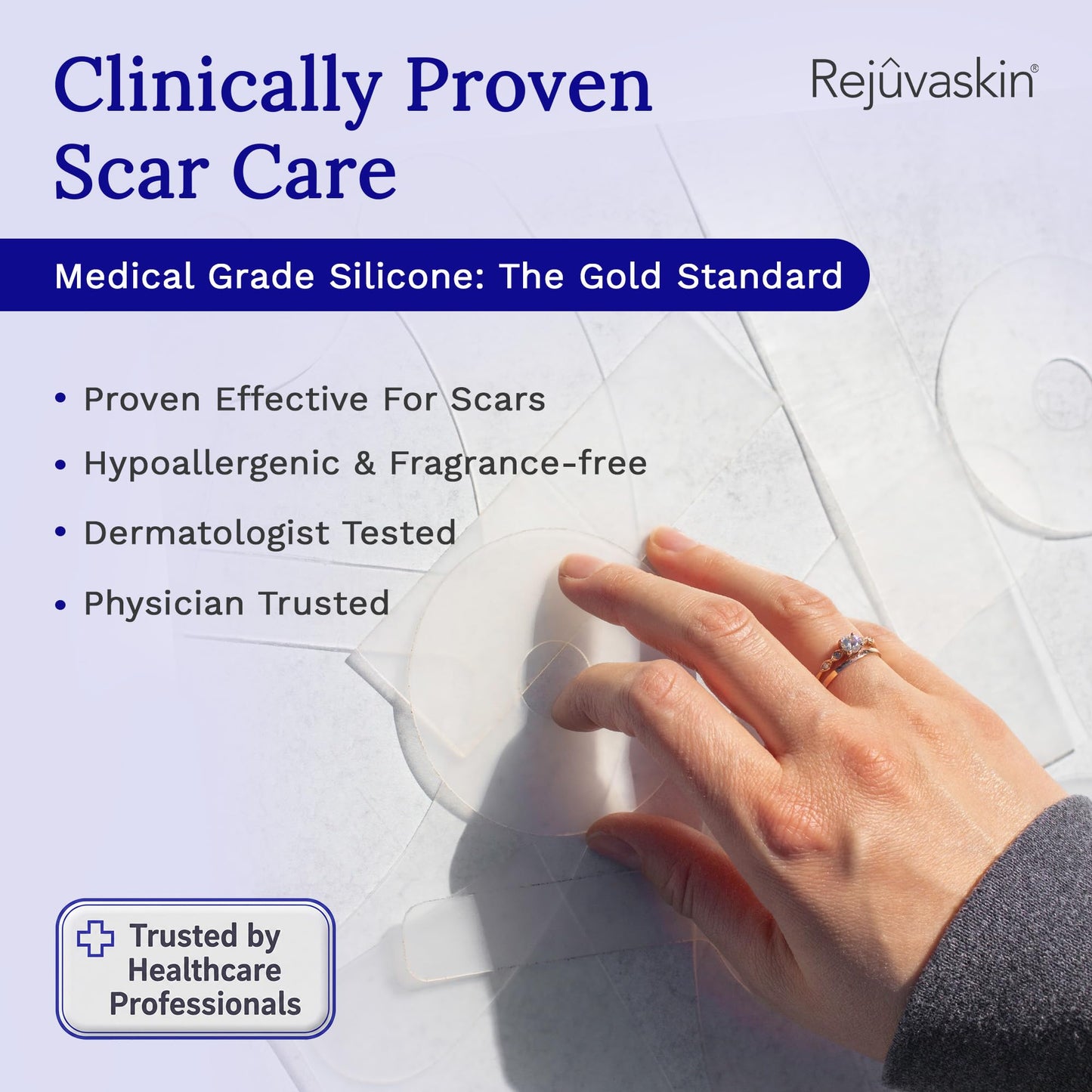Rejuvaskin Scar Heal Kit for Breast Scars, Soften, Flatten, Reduce and Recover, Silicone Sheeting, RejuvaSil Gel & Medical Tape, Breast Anchor Pair