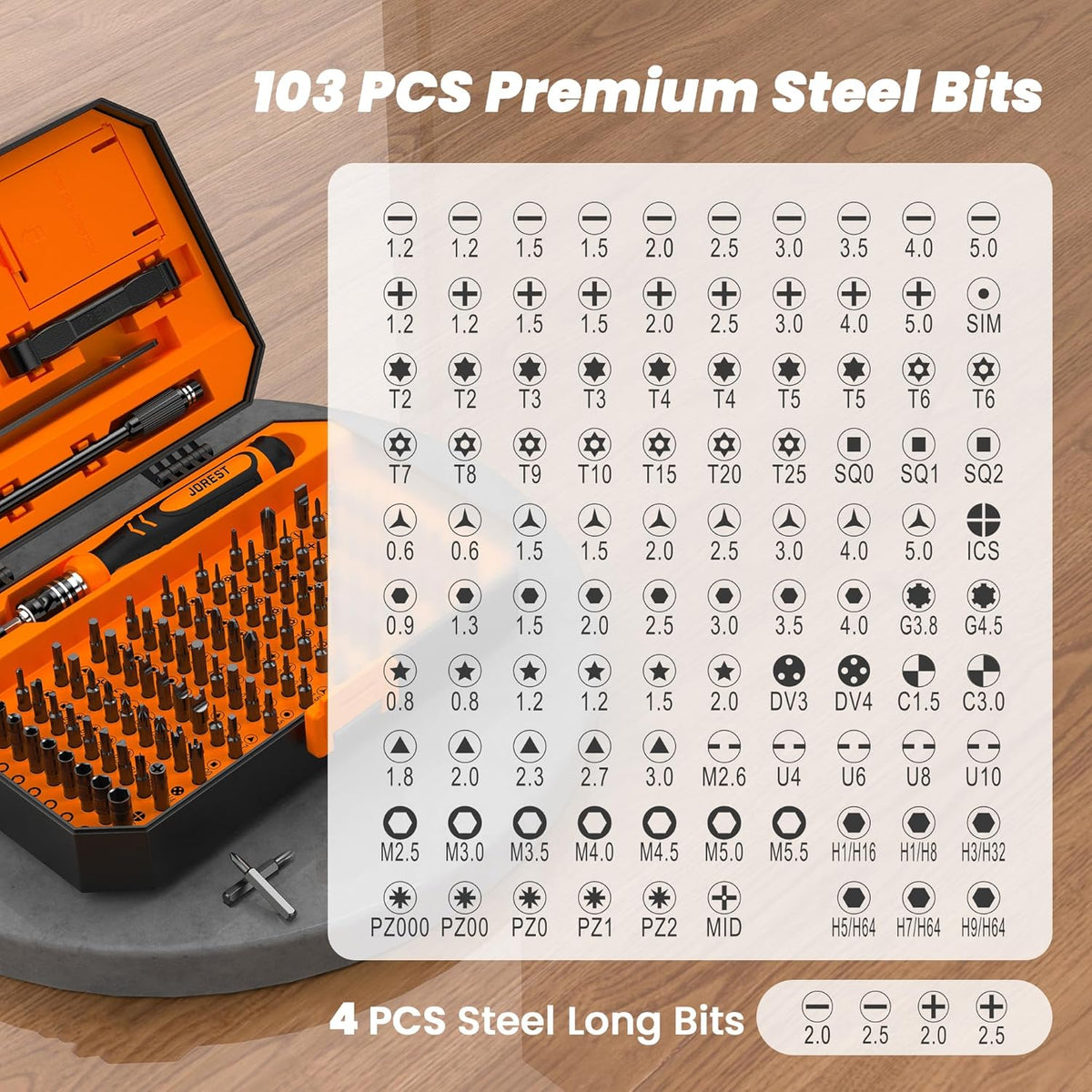 JOREST 40Pcs Small Precision Screwdriver Set, Mini Tool Kit with Torx T5 T6 T8 T9, Triwing Y00, Star Pentalobe, Repair for Ring Doorbell, Laptop, PC, Switch, PS5, Xbox, MacBook, iPhone, Watch, Glasses