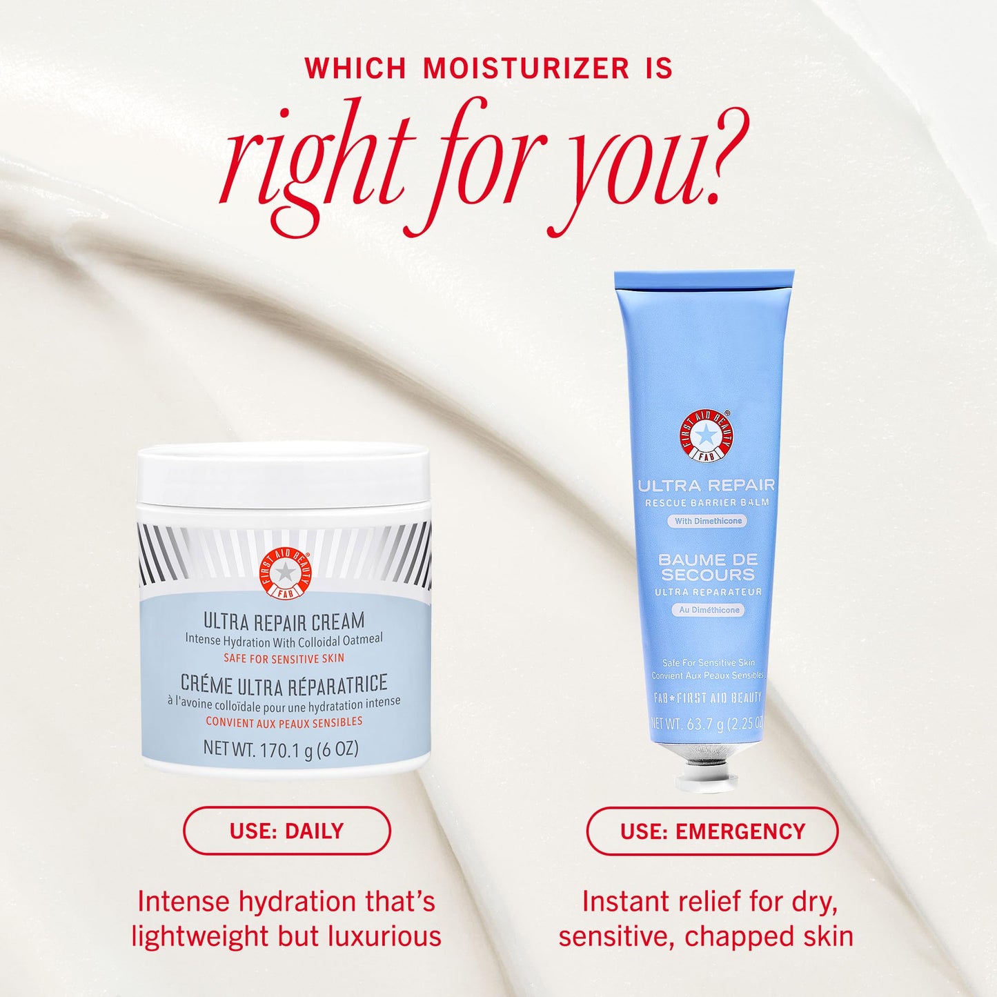 First Aid Beauty Ultra Repair Cream – Eczema Relief & Skin Barrier Repair Moisturizer with Colloidal Oatmeal & Ceramides, for Sensitive Dry Skin, Face & Body, 170.1g