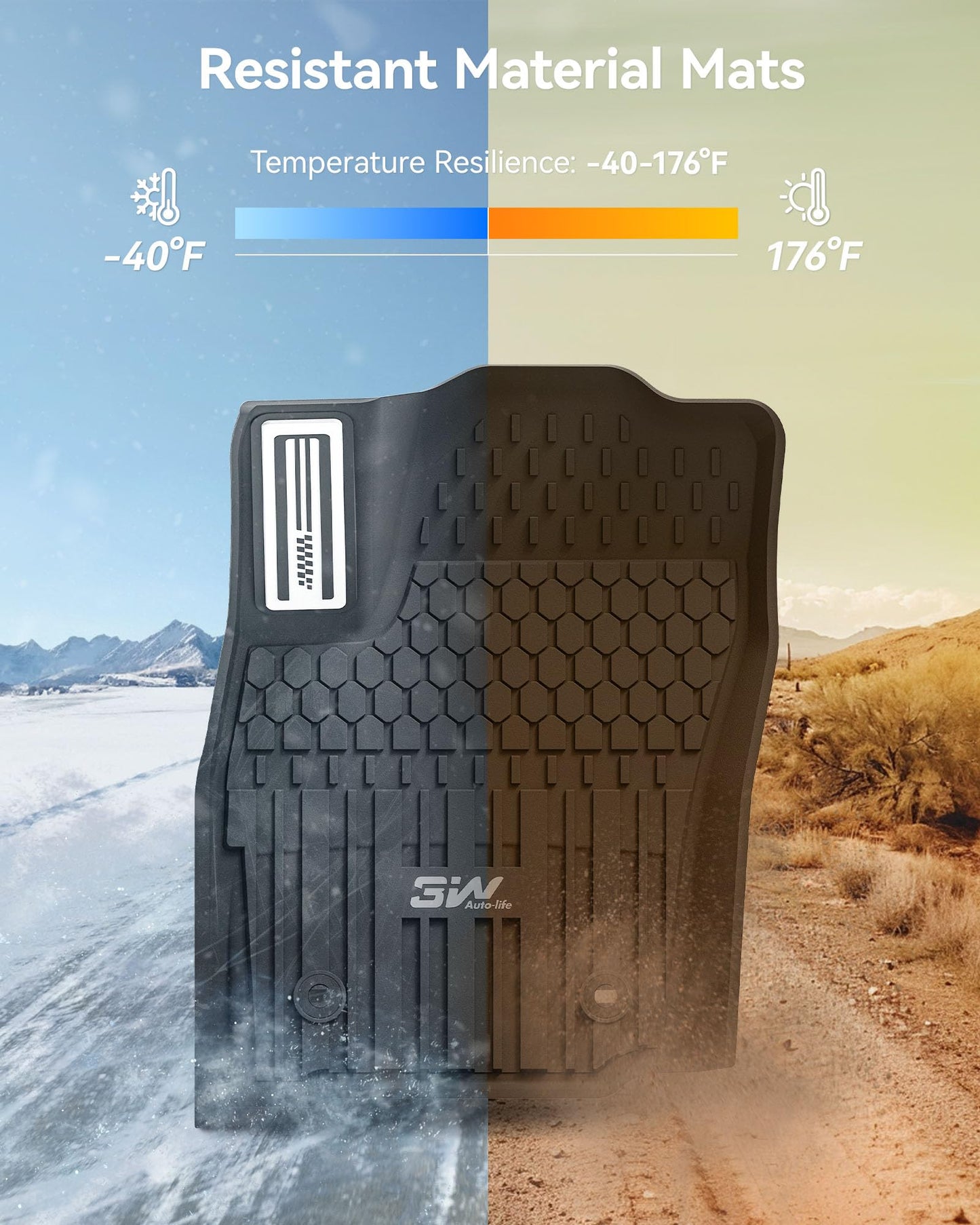 3W Floor Mats for Toyota Tacoma 2024 2025 2026 Double Cab Auto Tran(Not Fit Hybrid & XtraCab), TPE All Weather Custom Fit Floor Liner for Tacoma TRD/SR/SR5/limited Car Liners.