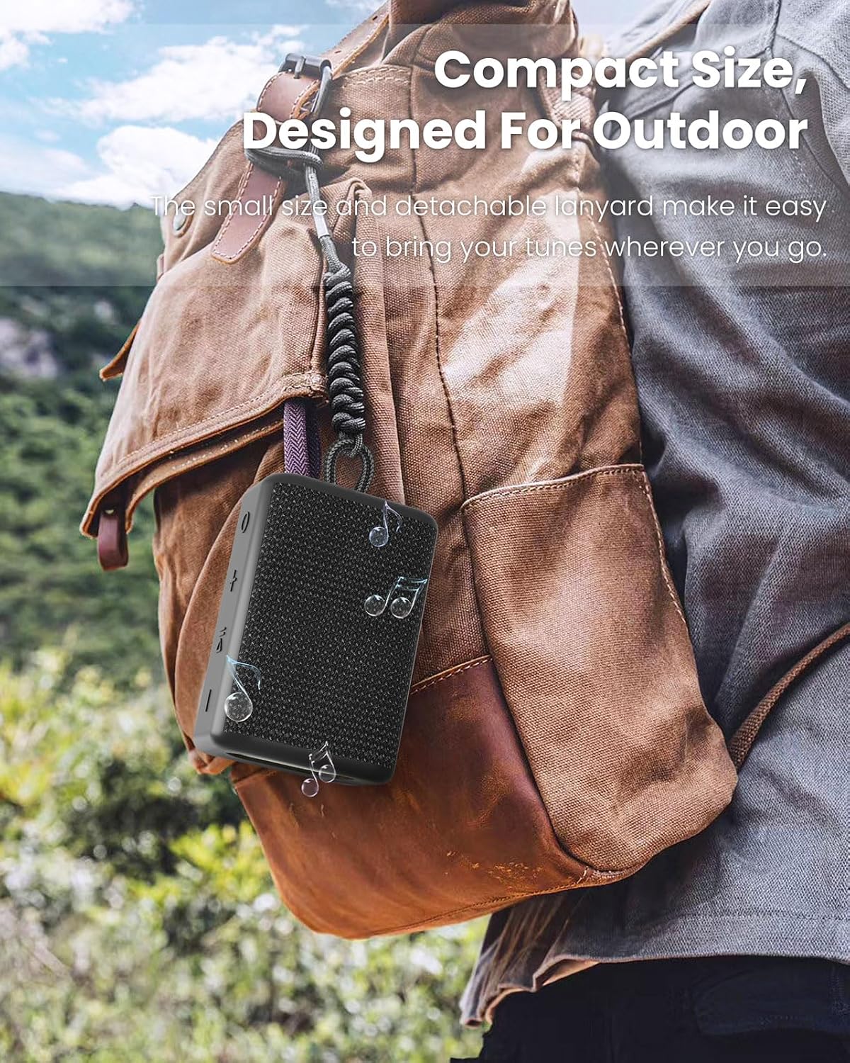 Portable Bluetooth Speaker with Lights, Powerful Crystal Clear Sound, IPX5 Waterproof, All Day Playtime, AUX&TF-Card Input, Bluetooth 5.3, TWS Paring, Small Wireless Speaker for Outdoor, Gift Ideas
