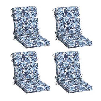 Arden 2-Pack Outdoor Patio Dining Chair Cushion, 20x44, Rain-Proof Seat Pad, Fade-Resistant Outdoor Cushion Black Cabana Stripe
