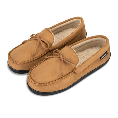 isotoner Men's Slip-on Indoor/Outdoor Microsuede Memory Foam Comfort Moccasin Slippers