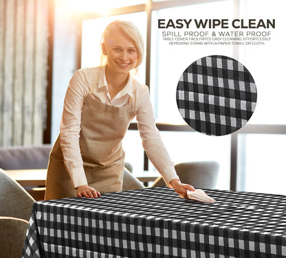 Utopia Kitchen Einweg-Tischdecke aus Kunststoff (12er Pack – 137x274 cm) Weiß Rechteckige Tischdecke Wasserdicht Schmutzabweisend Party-Tischdecke
