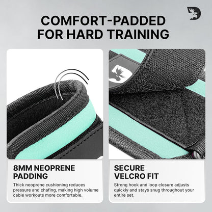 DMoose Ankle Strap for Cable Machine - One Size Fit with Premium Padding, Workout Kickback Ankle Cuffs, Ankle Bands for Working Out, Booty Workouts, Leg Extension, Hip Abductors & Lower Body Exercises