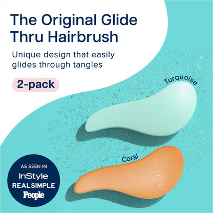 Crave Naturals Glide Thru Entwirrbürste für Erwachsene und Kinder. Entwirrbürste für natürliches, lockiges, glattes, nasses oder trockenes Haar. Haarbürsten für Frauen. Stylingbürste (Blau)