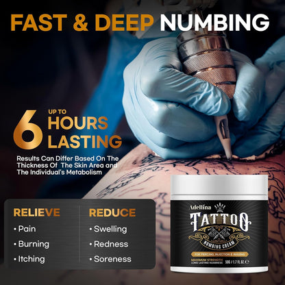 Tattoo Betäubungscreme für Tätowierungen, extra starke Betäubungscreme für Männer und Frauen, 50g/1.7oz