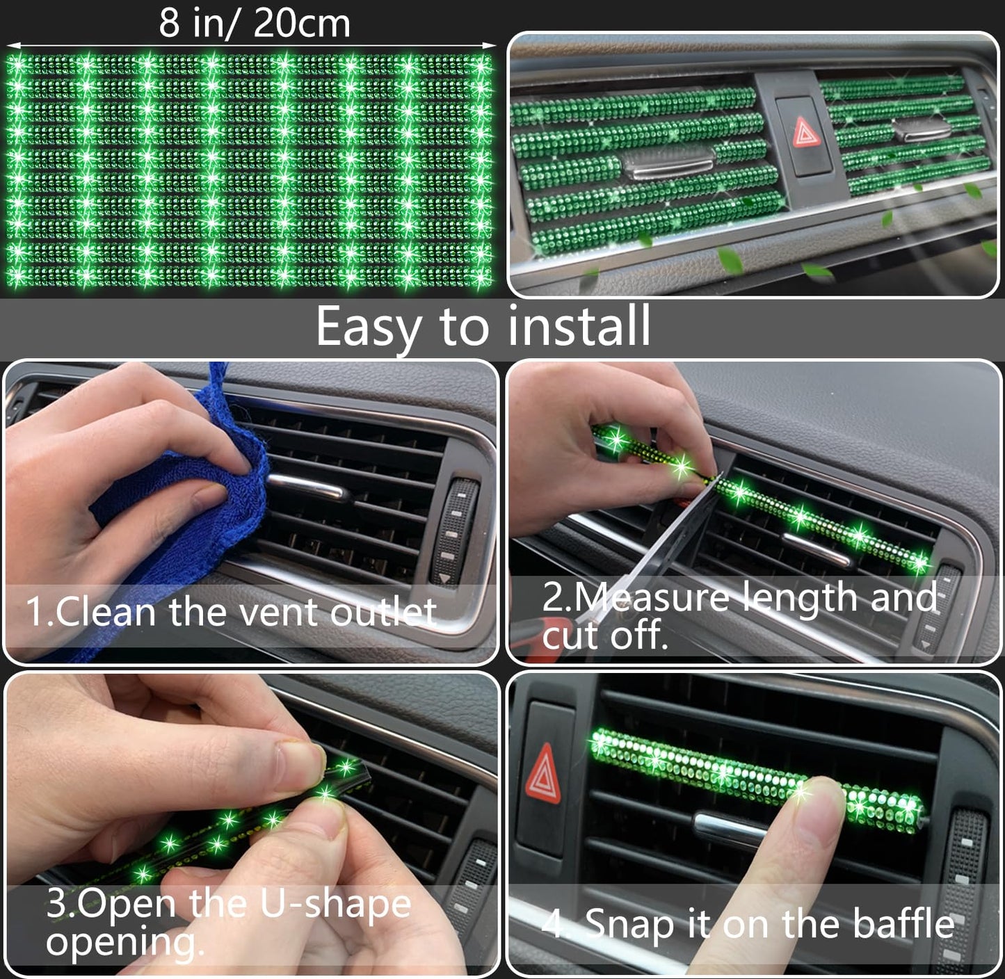 NBTEPEM 27-Piece Bling Car Accessories Set - Universal Fit Steering Wheel Covers, License Plate Frames, Phone Holder, Car Fast Charger, Coasters (Pink)