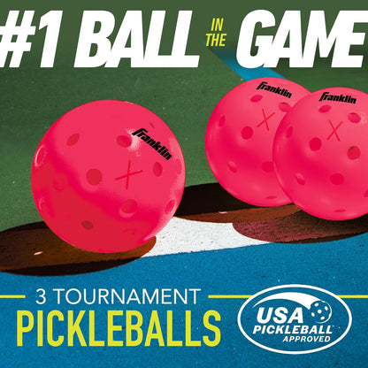 Franklin Sports Outdoor-Pickleballs – X-40 Pickleballbälle – von USA Pickleball (USAPA) zugelassen – offizieller US Open Ball – 3er-, 12er- und 100er-Bulk-Packs Pickleballs