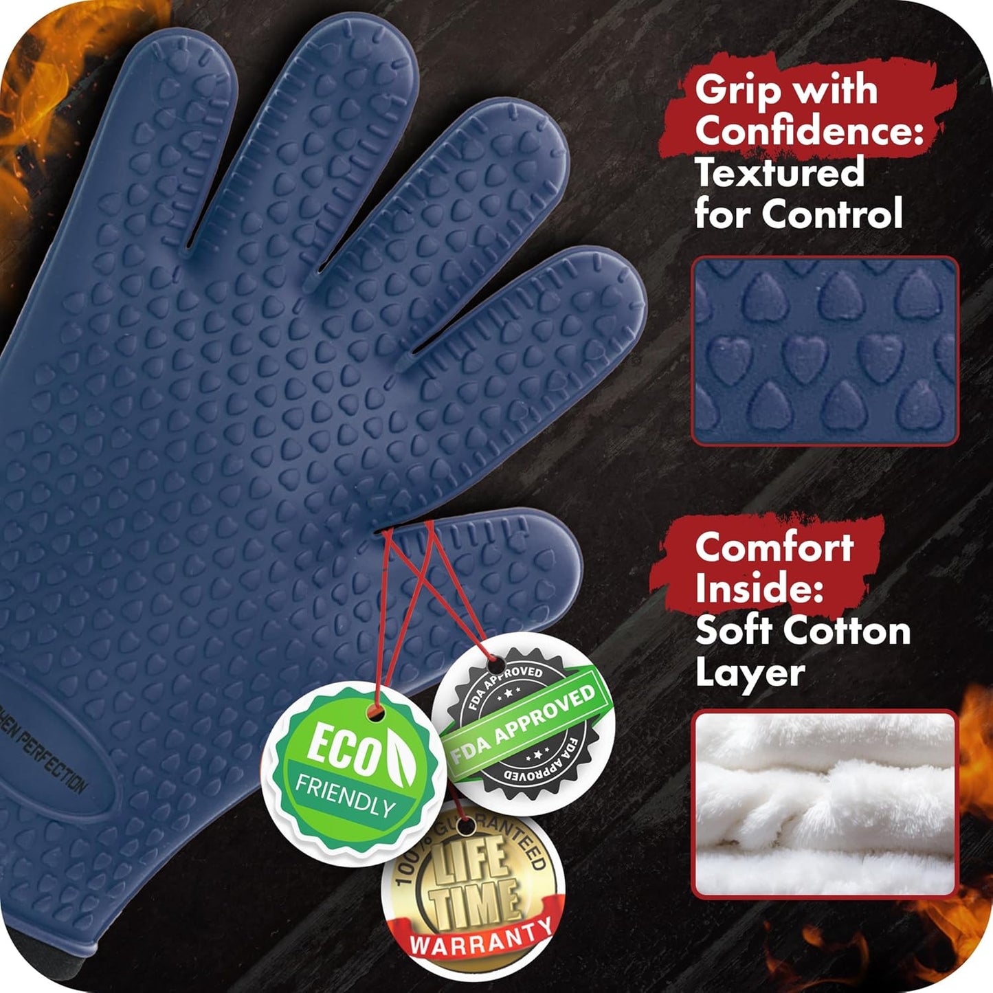 KITCHEN PERFECTION Silicone Smoker Oven Gloves