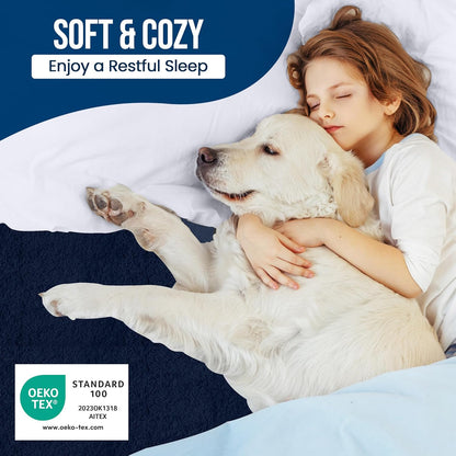 Utopia Bedding Wasserdichter Matratzenschoner für Doppelbetten/Full Size, Premium Frottee Matratzenbezug 200 g/m², Atmungsaktiv, Spannbetttuch-Stil mit dehnbaren Taschen (Weiß)