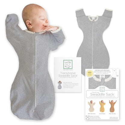 SwaddleDesigns Swaddle Sack with Arms Up Half-Length Sleeves and Mitten Cuffs,