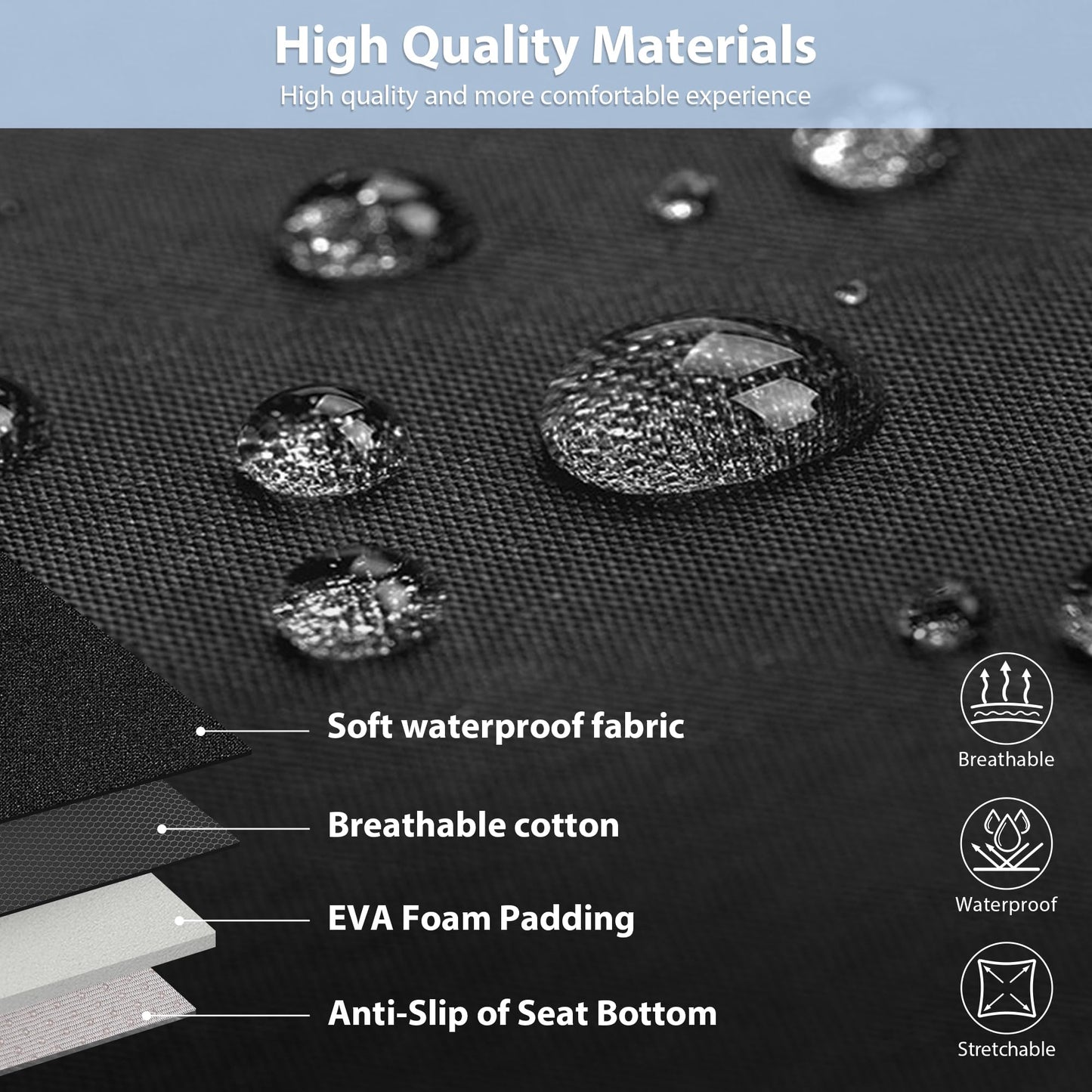 CAR Pass Neoprene Waterproof Two Front Car Seat Covers Set- Universal Fit for Vehicles, Airbag Compatiable(Black)