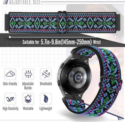 Runostrich Schnellverschluss-Nylon-Uhrenarmband - Breitenwahl - 18mm, 19mm, 20mm, 22mm, 24mm elastische Uhrenarmbänder verstellbares dehnbares Solo Loop Sport Nylon Ersatzarmband für Damen Herren, 3 Stück