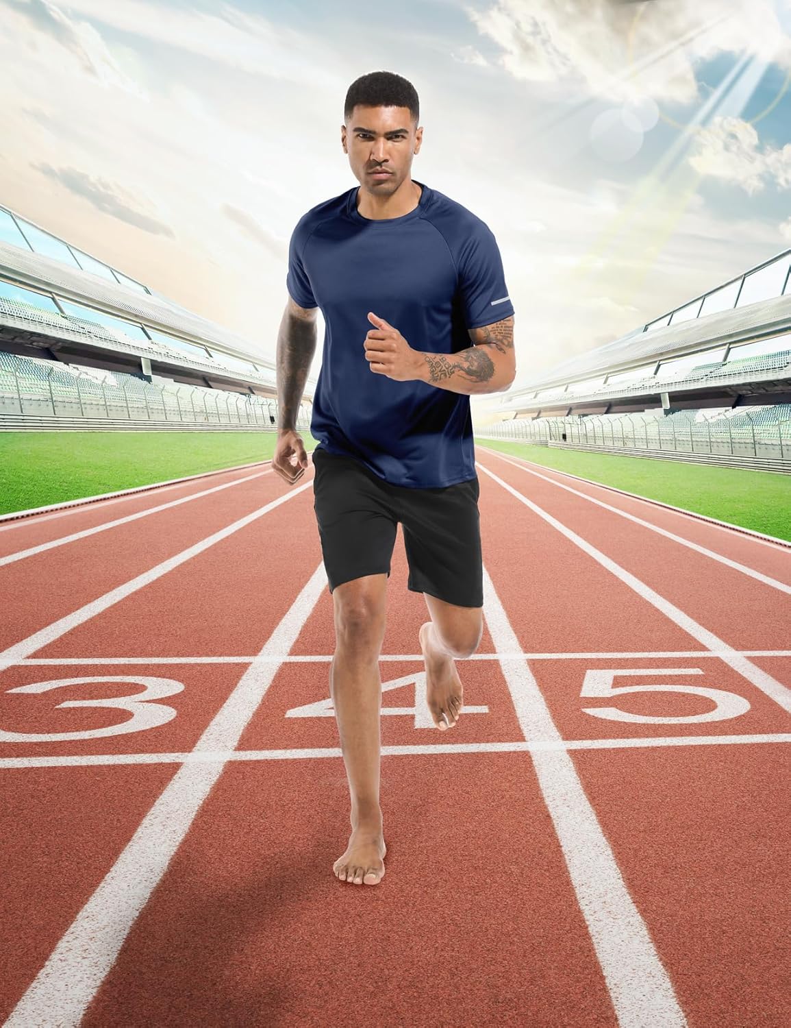 Boyzn 1er, 3er, 5er oder 7er Pack Herren-Trainings-Laufshirts, Dry Fit feuchtigkeitsableitendes T-Shirt, Gym Sport Kurzarm-T-Shirts