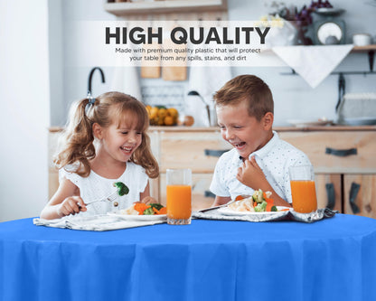 Utopia Kitchen Einweg-Tischdecke aus Kunststoff (12er Pack – 137x274 cm) Weiß Rechteckige Tischdecke Wasserdicht Schmutzabweisend Party-Tischdecke