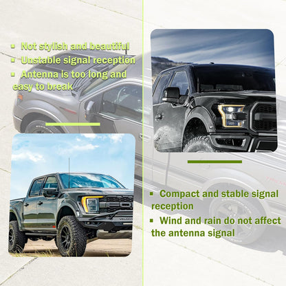 Auto-Kugelantenne mit Adapter & Unterlegscheibe, Auto Zubehör Außen AM/FM Radio Antenne für Auto Dekoration und Signalverbesserung, Essentieller LKW Auto Antennenersatz (Schwarz)