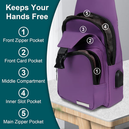 Wasserdichte Sling Bag Umhängetasche für Herren Damen Sling Rucksack Wanderrucksack Mehrzweck Cross Body Brusttasche