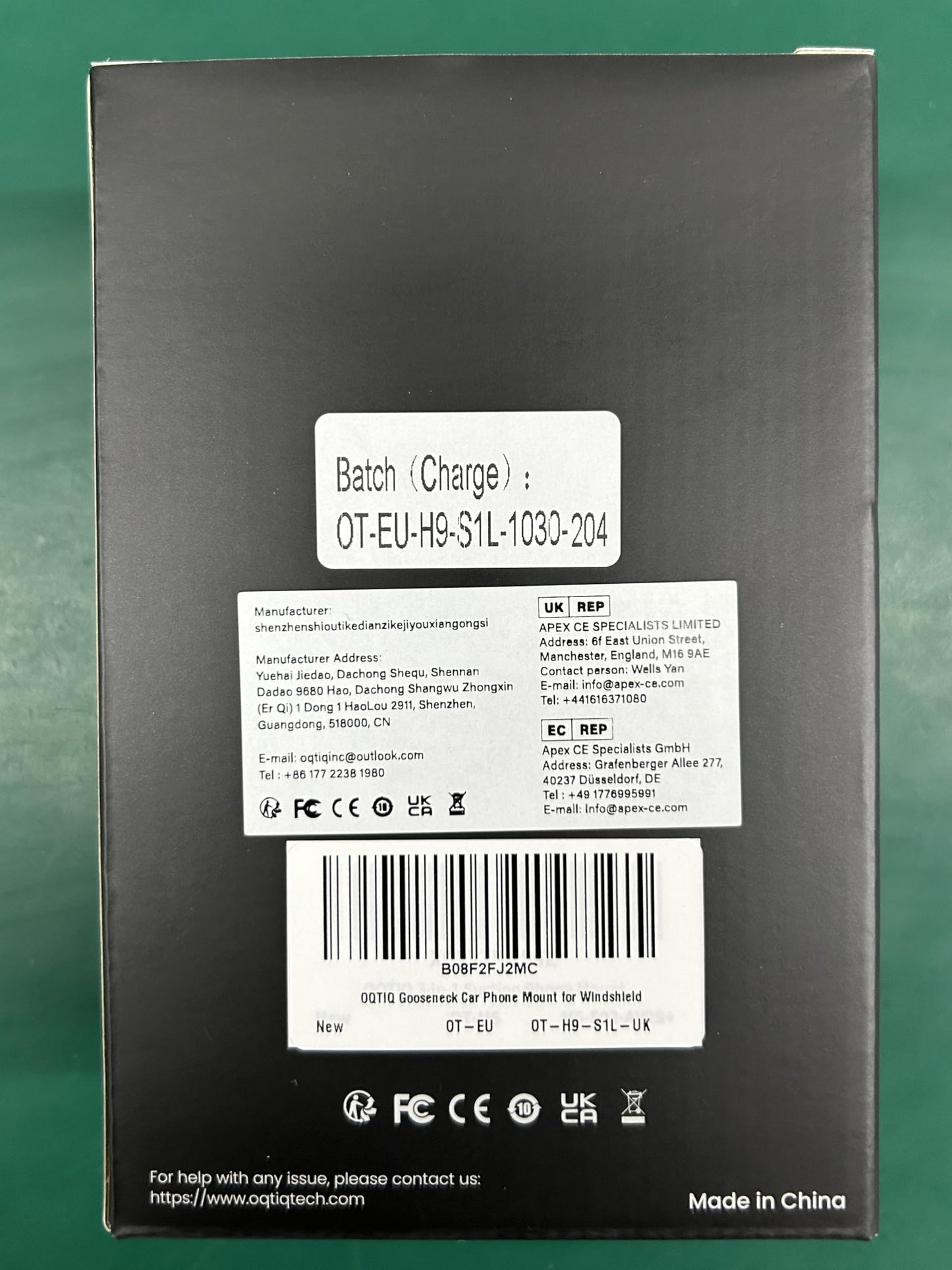 OQTIQ 13" Schwanenhals-Handyhalterung für Autos – Windschutzscheiben- und Armaturenbretthalterung mit starkem Saugnapf, Anti-Shake-Stabilisator, Ein-Knopf-Freigabe – Kompatibel mit iPhone 17/16/15/14 und allen Smartphones