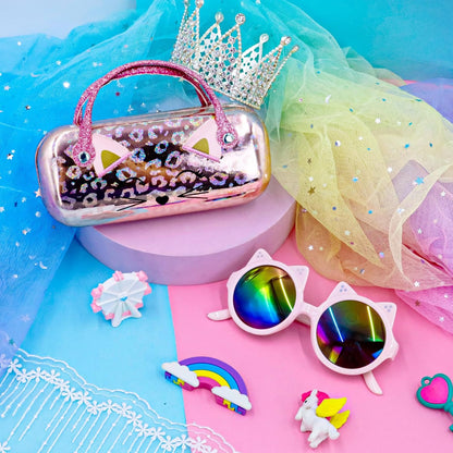 PinkSheep Sonnenbrille für Mädchen, polarisierte Sonnenbrille für Babys und Kinder mit Etui, Einhorn, Oval, Katzen, Herzbrillen, UV400-Schutz