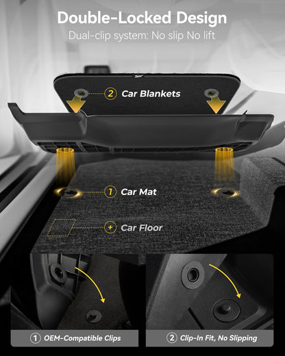 3W Floor Mats for Toyota Tacoma 2024 2025 2026 Double Cab Auto Tran(Not Fit Hybrid & XtraCab), TPE All Weather Custom Fit Floor Liner for Tacoma TRD/SR/SR5/limited Car Liners.