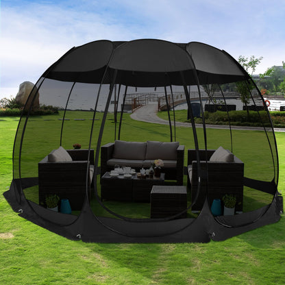 Alvantor Pop Up Screen House Tent, Instant Outdoor Gazebo with Mosquito Netting & UPF 50+ Sun Protection, Portable Canopy Shelter for Patio, Backyard, Camping (2-10 Person)