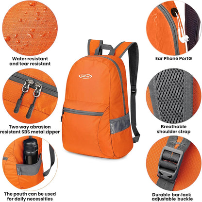 G4Free 20L Lightweight Packable Backpack Foldable Travel Hiking Daypack for Men and Women