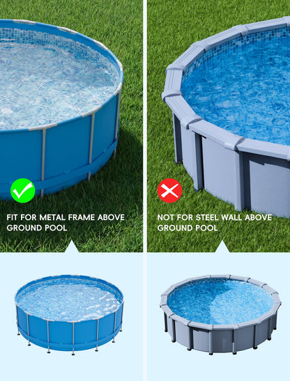 Solar Pool Lights Only for Metal Frame Above Ground Pools, 10-Color RGB 4-Mode LED Underwater Submersible Poolside Light with Auto Dusk Sensor, Waterproof Design, Remote & Timer Off, 1 Pack