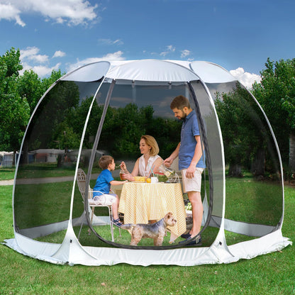 Alvantor Pop Up Screen House Tent, Instant Outdoor Gazebo with Mosquito Netting & UPF 50+ Sun Protection, Portable Canopy Shelter for Patio, Backyard, Camping (2-10 Person)