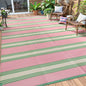 Lahome Outdoor Rugs 8x10 Waterproof, Reversible Outdoor Plastic Straw Rug for Camping Patio, RV Outdoor Rugs Outside, Outdoor Carpet for Porch Deck Backyard Picnic(Blue/Yellow,8'x 10')