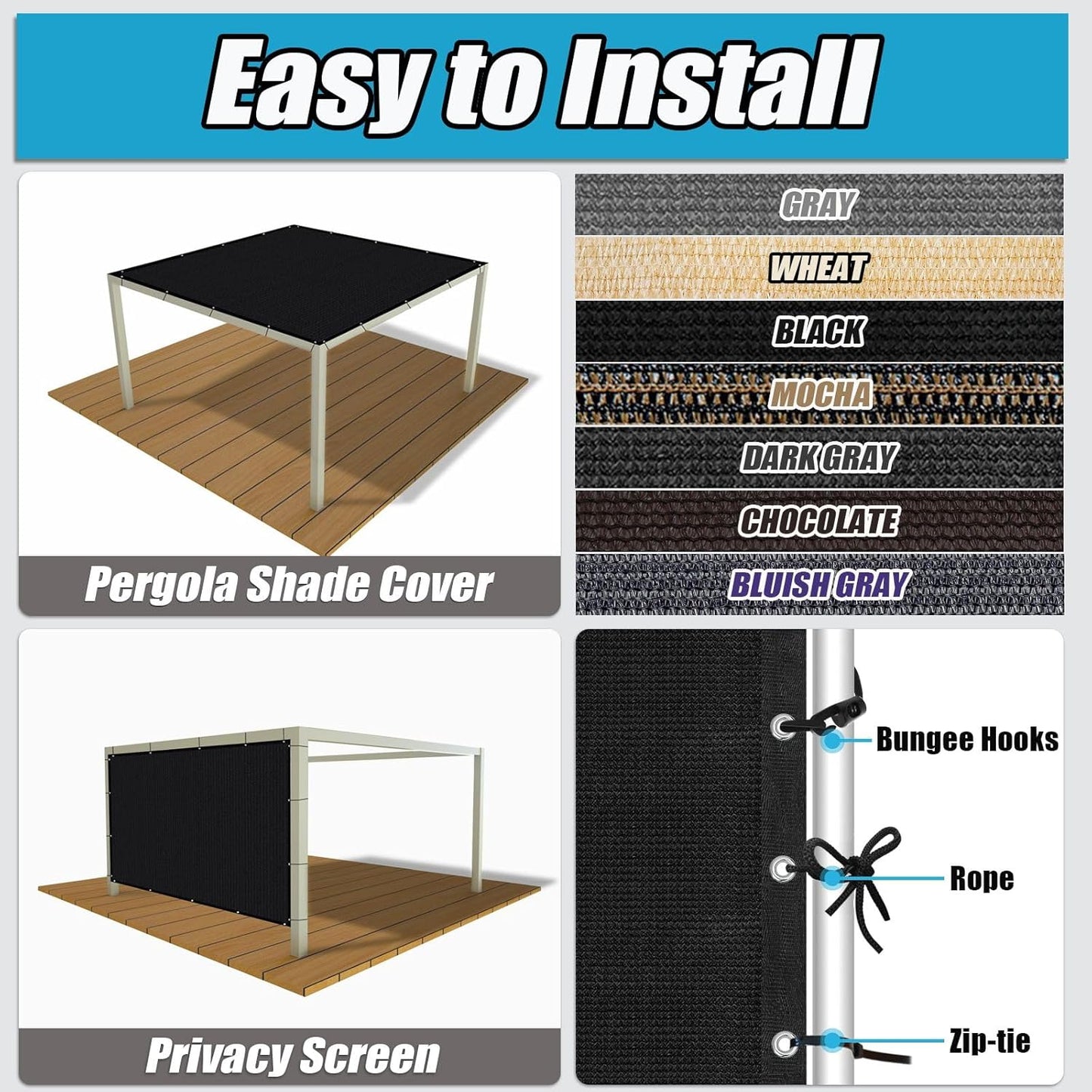 Shade Your Outdoor Space with Amagenix 90% Sun Shade Cloth