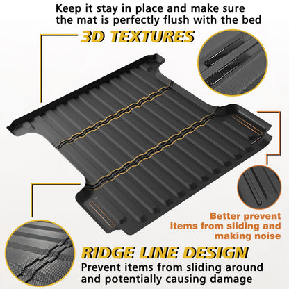TripleAliners Truck Mat Compatible with 2019-2026 Chevy Silverado 1500 / GMC Sierra 1500 6.6FT Accessories, Truck Bed Mat Heavy Duty Custom Fit All Weather Protection TPE Pickup Liner, Standard Bed