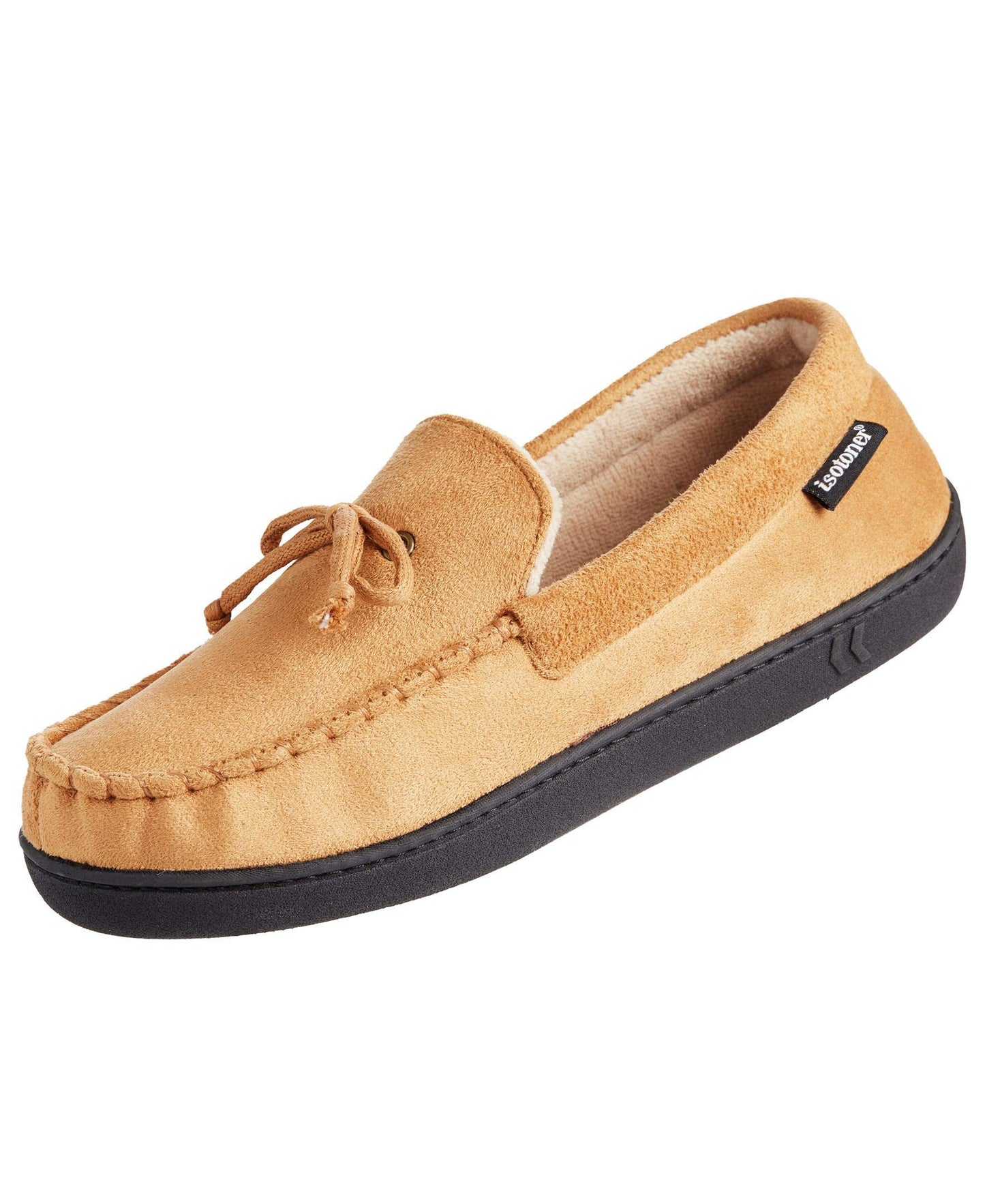 isotoner Men's Slip-on Indoor/Outdoor Microsuede Memory Foam Comfort Moccasin Slippers