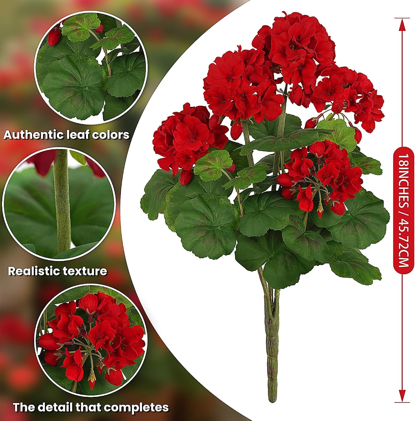 FOREST PRINCE Artificial Geraniums: A Vibrant Outdoor Decor Solution