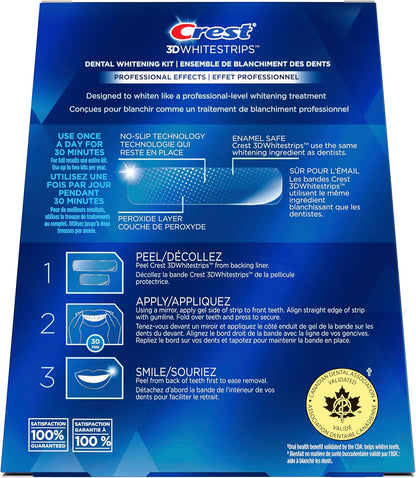 Crest 3D White Whitestrips Professional Effects, At-Home Teeth Whitening Kit, 13 Levels Whiter, 22 Treatments