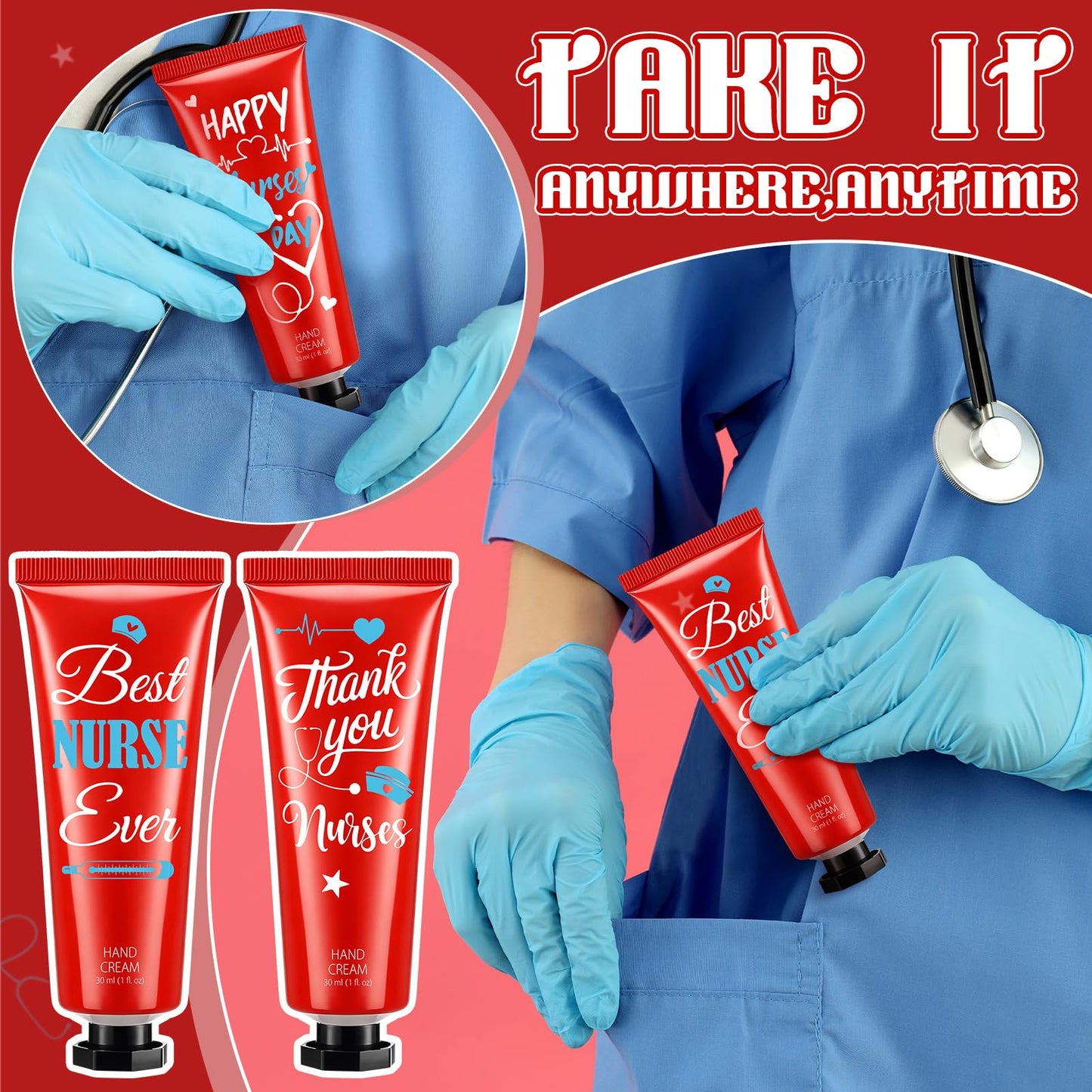 Leelosp 48 Pcs Nurse Week Gifts Bulk 2026 Nurse Appreciation Gifts Bulk for Women Nursing Hand Cream Mini Hand Lotion Travel Size Moisturizing for Nursing Student CNA Medical Assistant Accessories