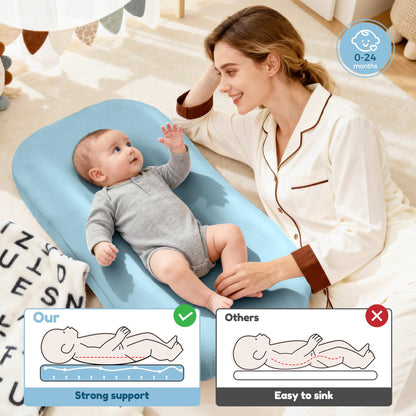 Baby Lounger & Snuggle Nest for Newborn 0-24 Months, Baby Nest Supervised Breathable Cotton for Newborn, Breathable Portable Infant Lounnger for Travel and Home, Pink (Lounger Cover Included)