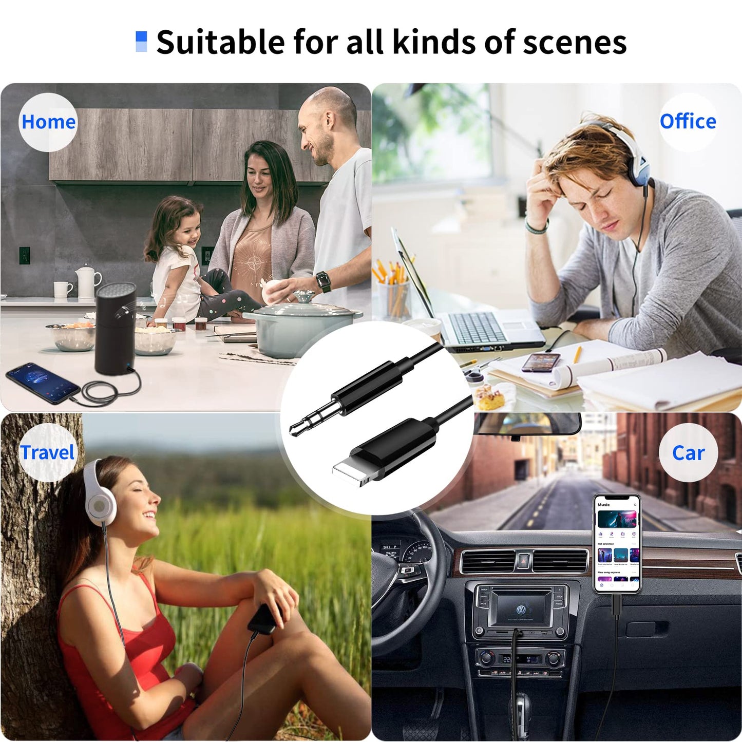 iSkey [Apple MFi zertifiziert] Aux-Kabel für iPhone, 3,5mm-Aux-Kabel für Auto kompatibel mit iPhone 14 13 12 11 XS XR X 8 7 6 iPad iPod für Auto-Stereoanlage, Lautsprecher, Kopfhörer, unterstützt alle iOS-Versionen