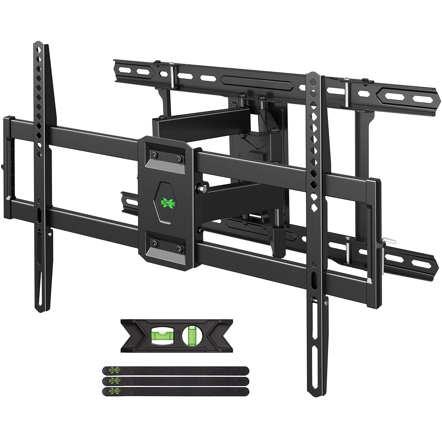 USX MOUNT TV Wall Mount for 32-74 inch Flat Screen/LED/4K up to 110lbs, Full Motion TV Mount Bracket with Swivel & Tilt Articulating Dual Arms, Max VESA 400x400mm, Fits 12/16" Wood Studs