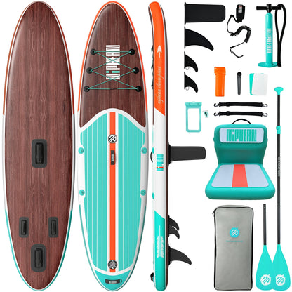 Niphean Inflatable Stand Up Paddle Board with SUP Accessories, Anti-Slip EVA Deck, 10’6’’ Inflatable Paddle Boards for Adults & Youth of All Skill Levels