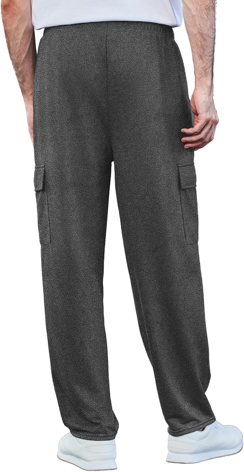 Deyeek Herren Cargo Jogginghose Open Bottom Baggy Leichte Cargo Sweatpants für Männer Locker sitzende Freizeithose mit Taschen