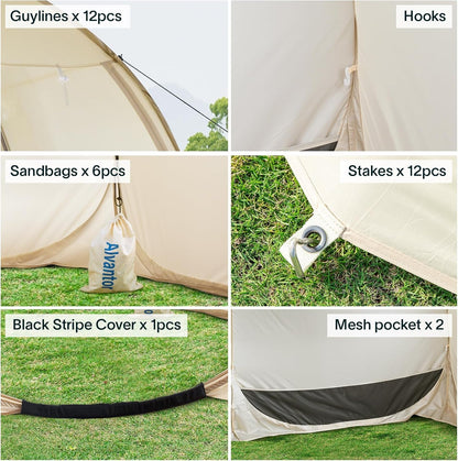Alvantor Pop Up Screen House Tent, Instant Outdoor Gazebo with Mosquito Netting & UPF 50+ Sun Protection, Portable Canopy Shelter for Patio, Backyard, Camping (2-10 Person)