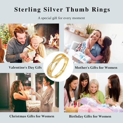 OOOPEL Sterlingsilber Verstellbarer Ring S925 Silberringe für Frauen Zirkonia Twist Liebesknoten Zarter Ring Silber Minimalistischer Offener Fingerring Silber Daumen Sterlingsilberring