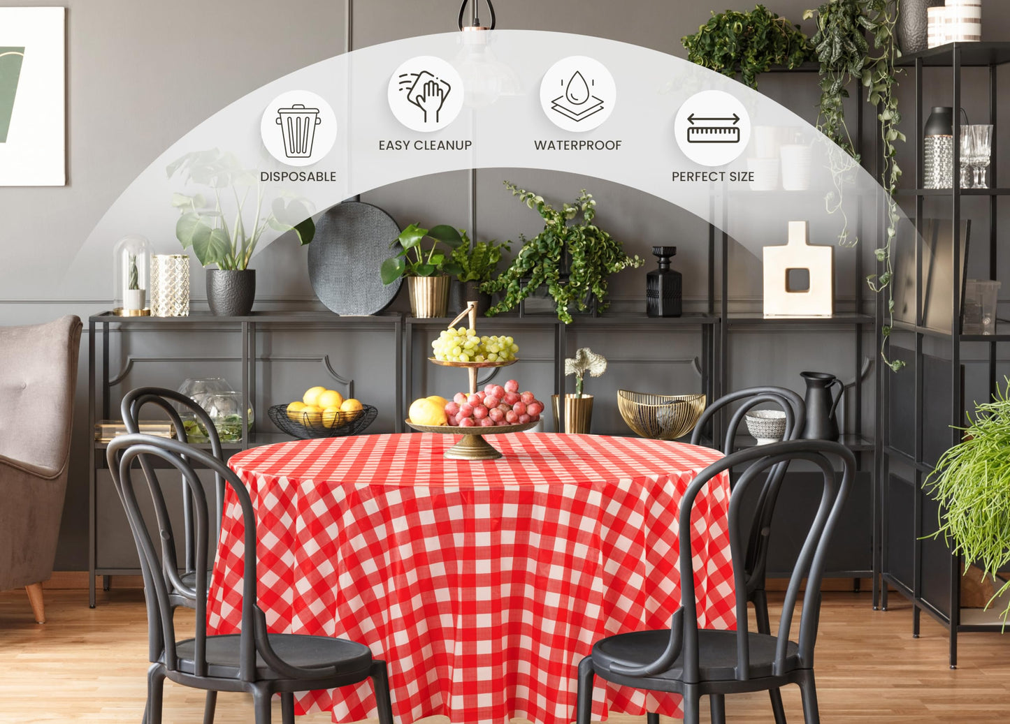 Utopia Kitchen Einweg-Tischdecke aus Kunststoff (12er Pack – 137x274 cm) Weiß Rechteckige Tischdecke Wasserdicht Schmutzabweisend Party-Tischdecke