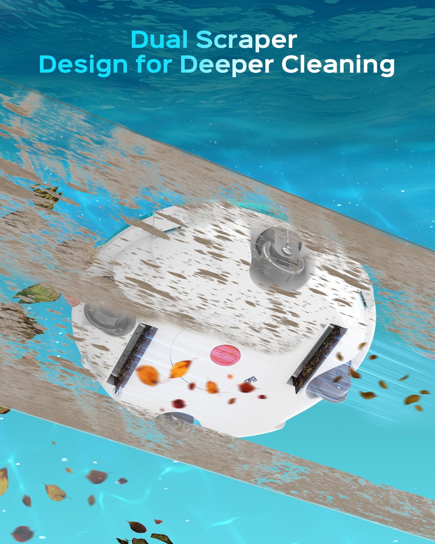 (2026 Upgrade) Cordless Pool Vacuum for Above Ground Pool, Automatic Pool Cleaner Robot Cleaning Up to 660 sq.ft, Dual-Layer Filtration, 90 Mins Runtime, Self-Parking, with Hook (Light Tinted Black)
