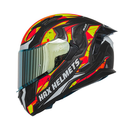 HAX Obsidian Full Face Dual Visor Adult Motorcycle Helmet for Motorbike Street Bike with Pinlock Ready DOT Approved Matte Black Gold L