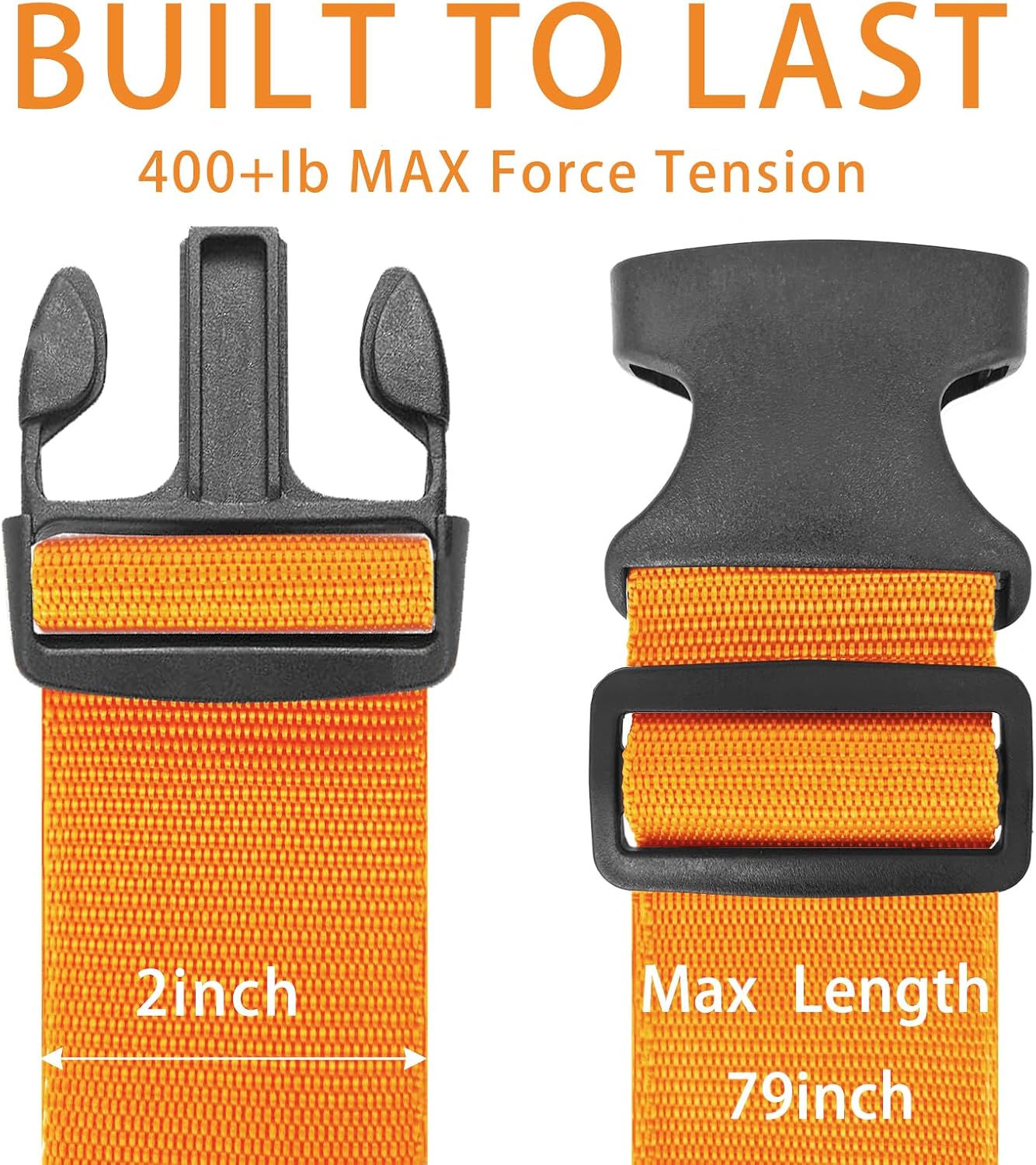 BILIONE 4er-Pack Gepäckgurte | 79 Zoll lange Gurte sichern den Koffer auf Reisen, TSA-zugelassenes Premium-Zubehör zum Anbringen einer zusätzlichen Tasche für den Reisegepäckverschluss (Blau+Orange+Grün+Pink)